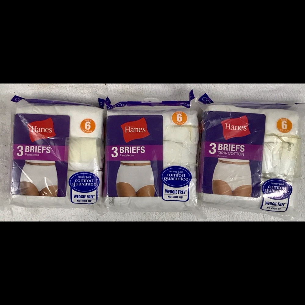 Hanes women’s cotton brief panties size 6. NIP